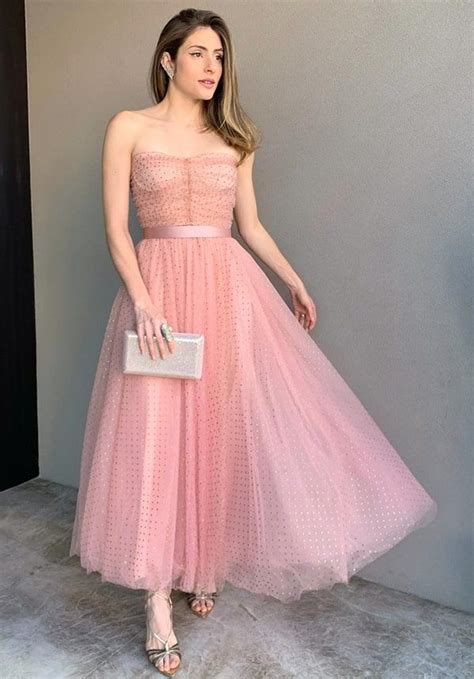 Vestido Midi De Faya Rosa Claro 